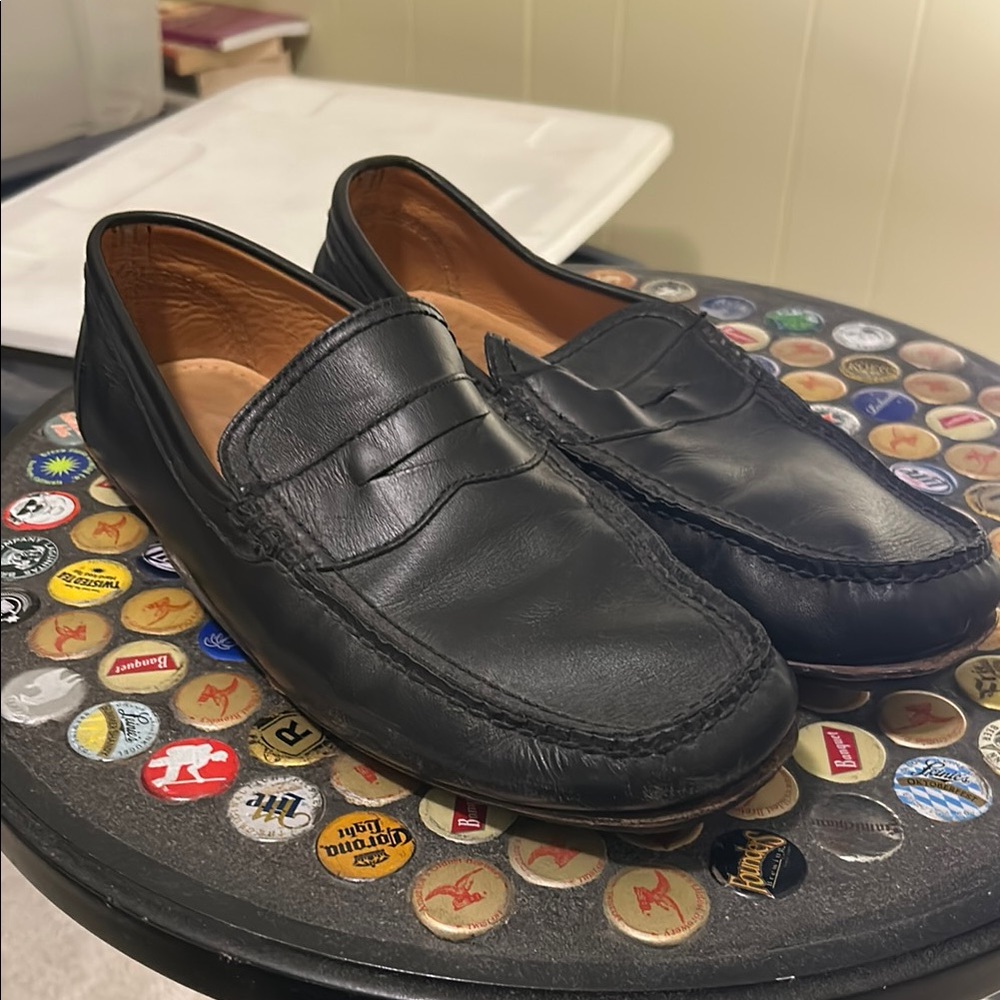 Tommy Bahama Men's Black Leather Loafers